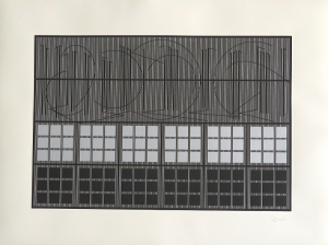 Copia de Escritura Negra con tacos Negros y plata , 1976, Serie TEPUY 82 de 110 | medidas 60 x 80  copia